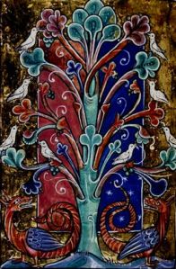 tree with doves and dragons- MS