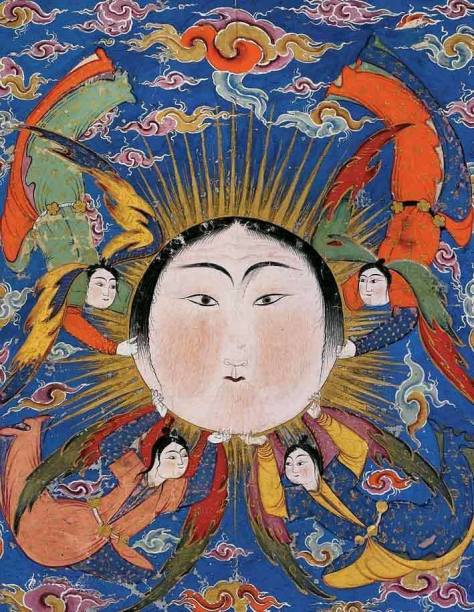 Sun from a Falnama (1580s) watercolor on paper